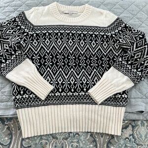 Loft Black and White Patterned Sweater